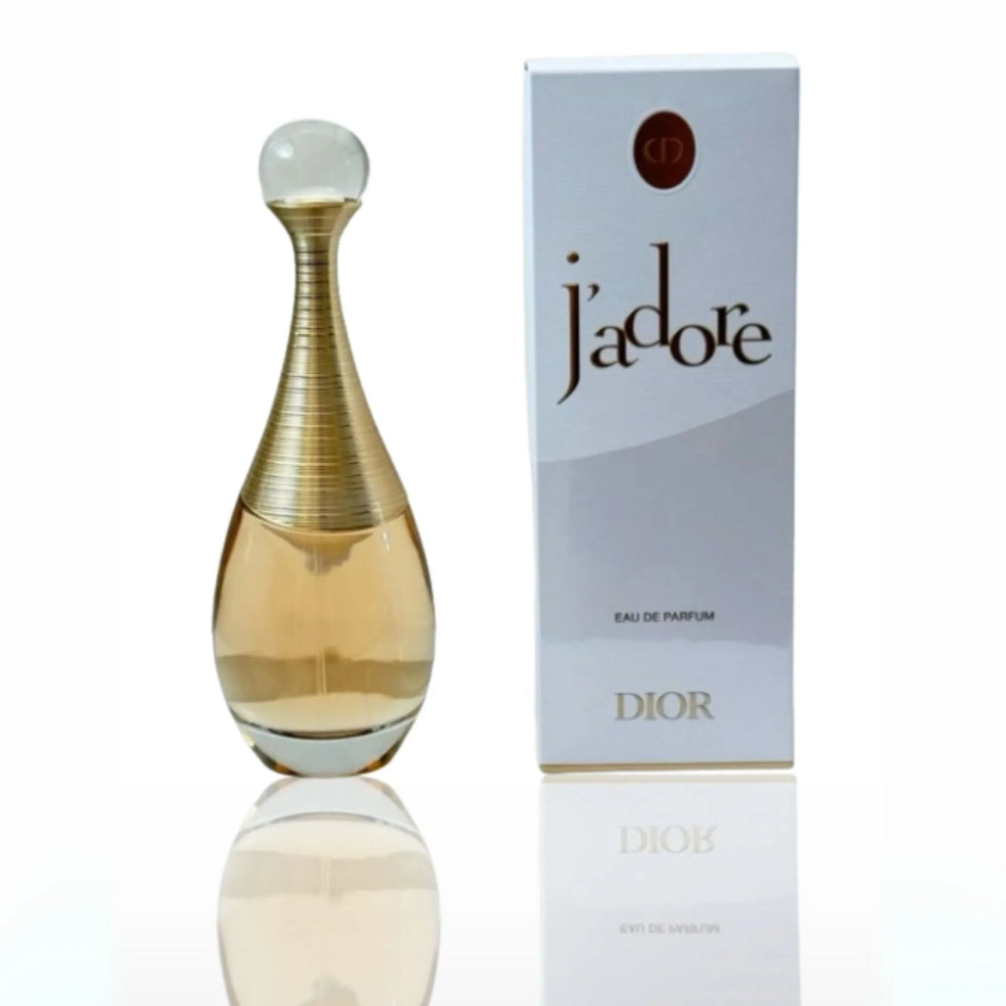 Dior J'adore perfume bottle and packaging on a white background at best price online