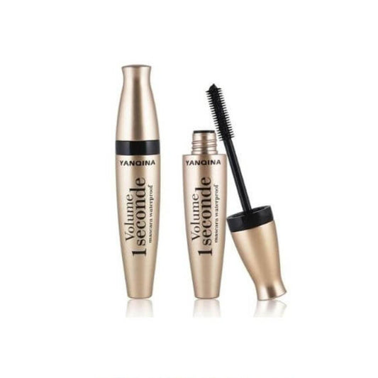 Two bottles of Yangaina Volume 1 seconde mascara on a white background