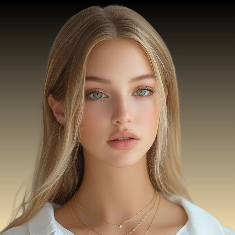 Close-up of a model wearing Ultimate Plus Hydro Core contact lenses, highlighting hydrated eyes with soft, natural colour and a clear, luminous look.