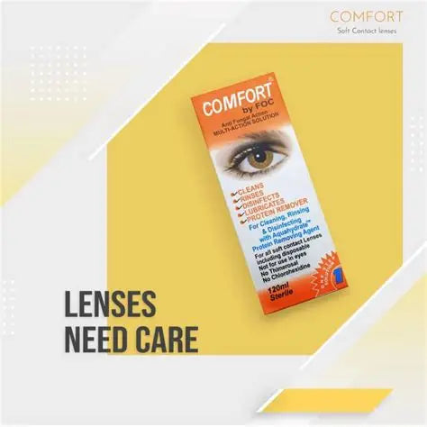 Comfort contact lens solution bottle for soft lens hydration and care Maqbool Store