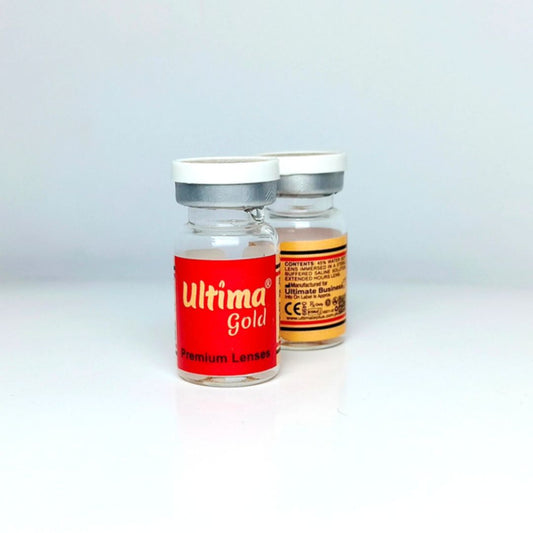 Two vials labeled 'Ultima Gold' on a white background