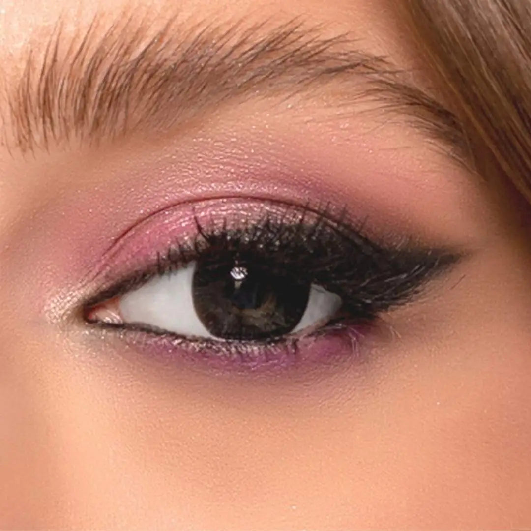 Close-up of a woman's eye with comfort black nk lenses