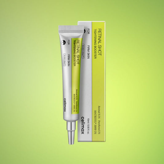 Celimax Retinal Shot skincare product on a green background at best price online sale in Pakistan
