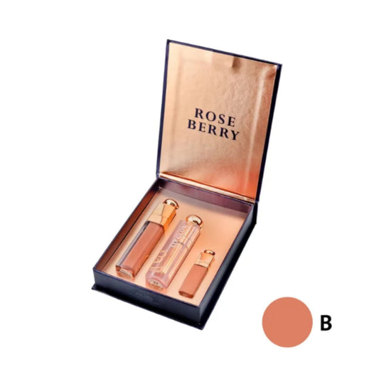 Rose Berry cosmetic set with three bottles in a box on a white background at best price online sale in Pakistan